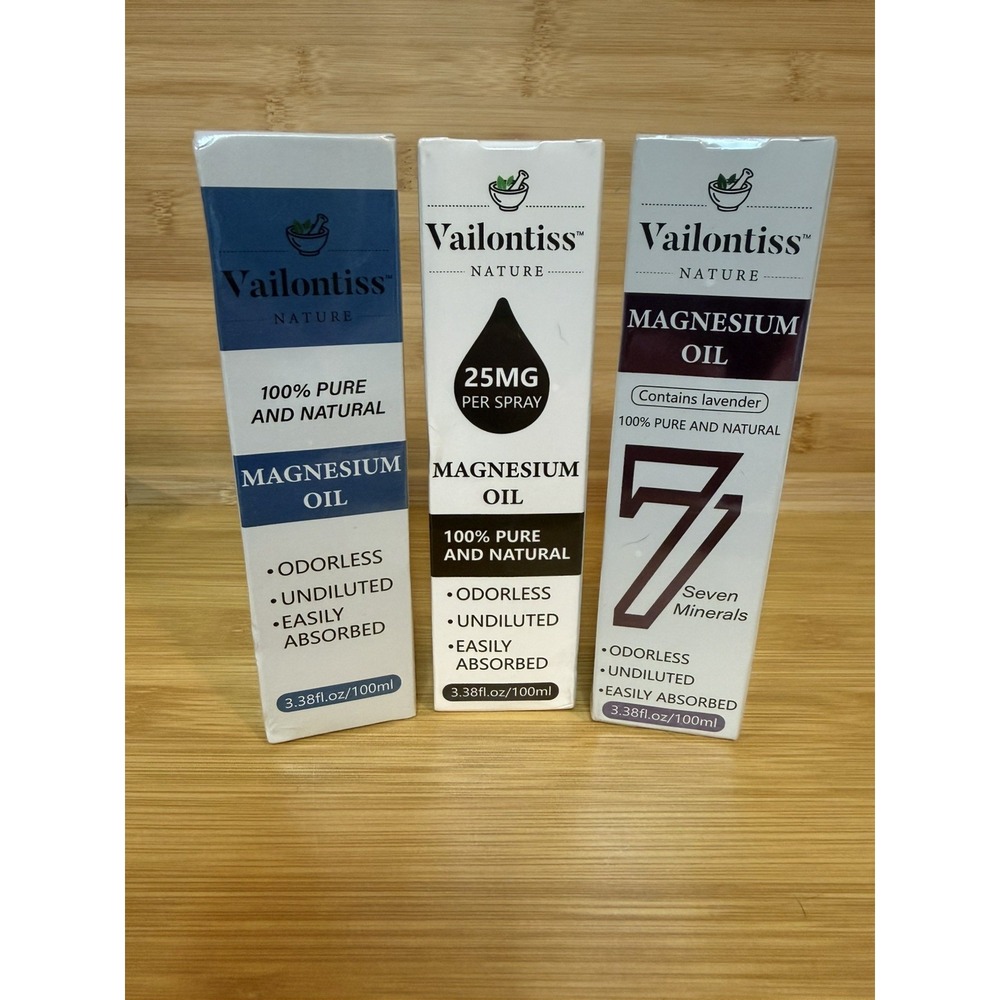 3x Magnesium Oil Sprays Easy to Absorb and Use 3 sealed boxes ex 6/2027